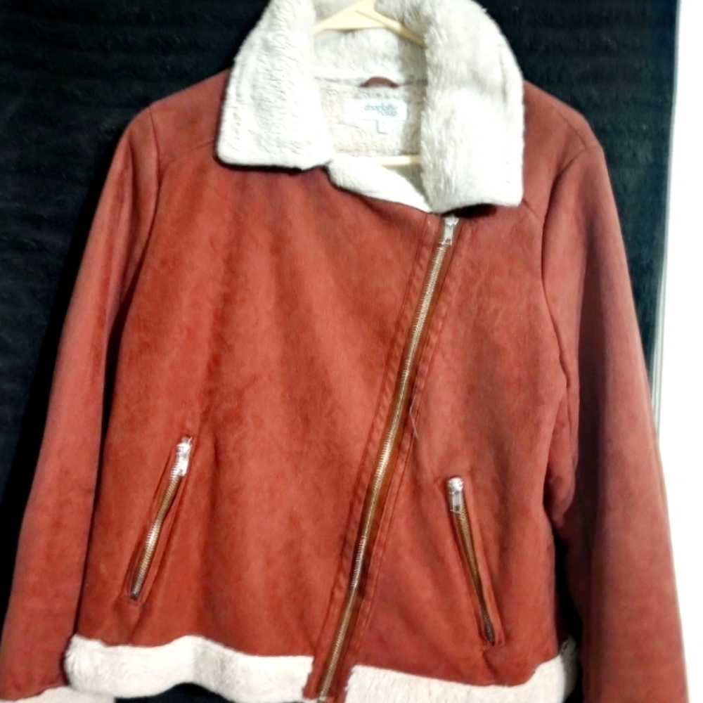 Charlotte Russe Brown Suede Faux Fur jacket